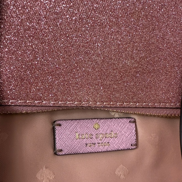 KATE SPADE ♠️ LOLA ROSE PINK GLITTER SHIMMER SPARKLE SATCHEL / HANDBAG / TOTE - Picture 11 of 17